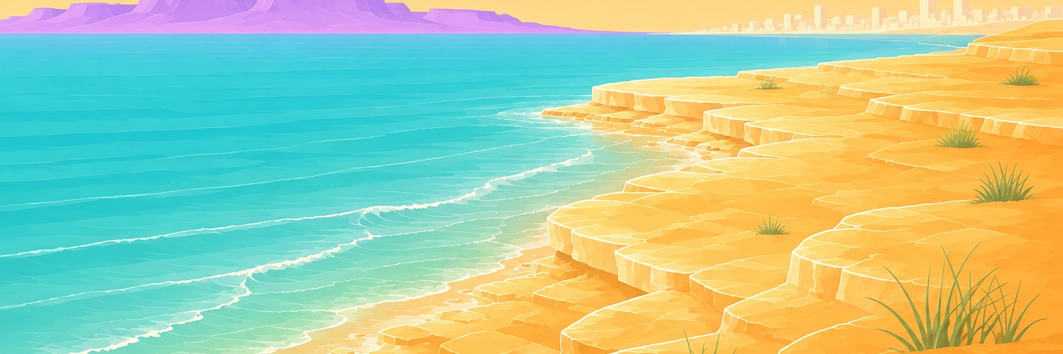 Caspian shore at Aktau, day